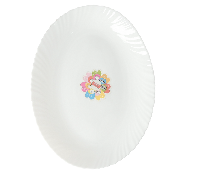 Royalford RF4531 14-inch Opal Ware Oval Plate - Spin White - Zoom Image 1