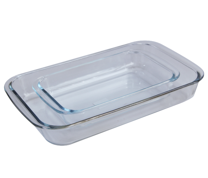 Royalford RF2709-GBD 2 Pieces Glass Oblong Baking Dish Set - Clear - Zoom Image 5