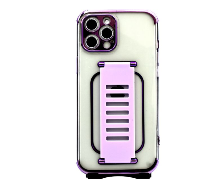 Grip2U GR-1285 Transparent Case With Finger Grip For iPhone 11 Pro Max - Purple - Zoom Image