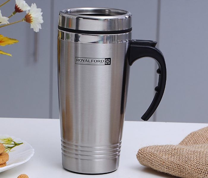 Royalford RF5133 16 Oz Travel Mug - Silver - Zoom Image 1