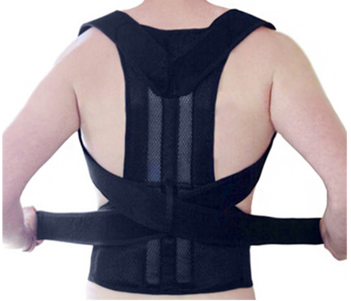 Adjustable Back Posture Corrector Belt Large - Black - Zoom Image