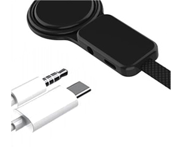 LXS011 Type-C USB to 3.5mm AUX Audio Jack Headphone Adapter With Phone Ring Holder - Black - Zoom Image 2