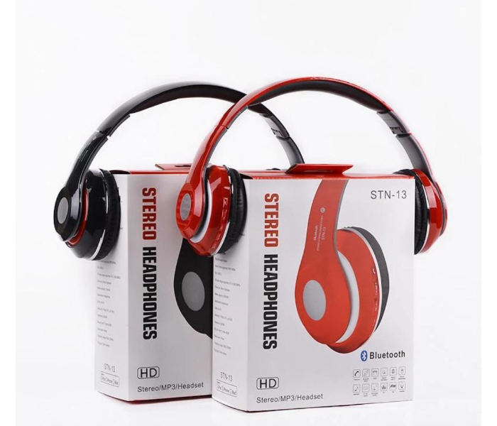 STN-13 Head-Mounted Wireless Bluetooth 4.1 Noise Canceling Headphones And Microphone with Fm and TF card Slot with All Smartphones - Red - Zoom Image 2