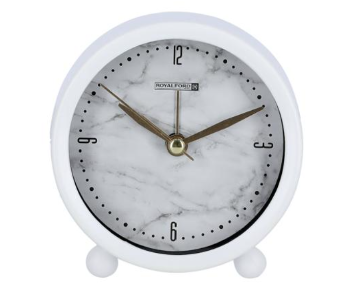 RoyalFord RF9285 Analog Table Alarm Clock - White - Zoom Image 4