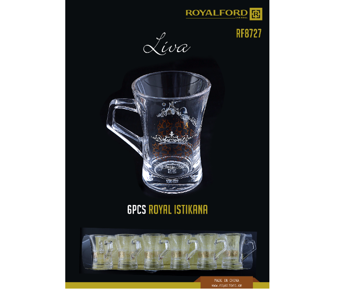 Royalford RF8727 Liva Royal Istikana Glass - 6 Pieces, Clear - Zoom Image 2