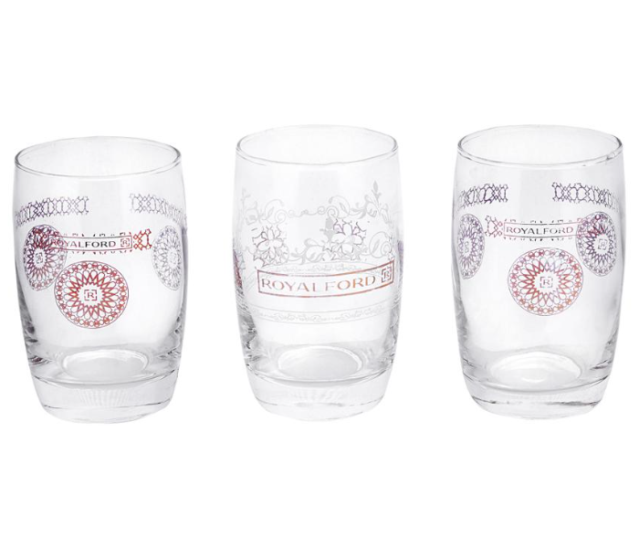 Royalford RF8719 Laya Royal Glass Set - 3 Pieces, Clear - Zoom Image