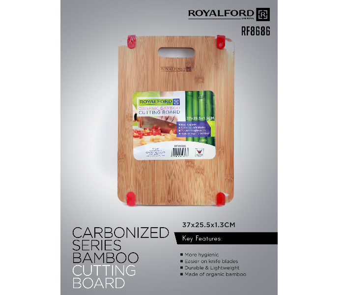 Royalford RF8686 Organic Bamboo Cutting Board - Brown - Zoom Image 3