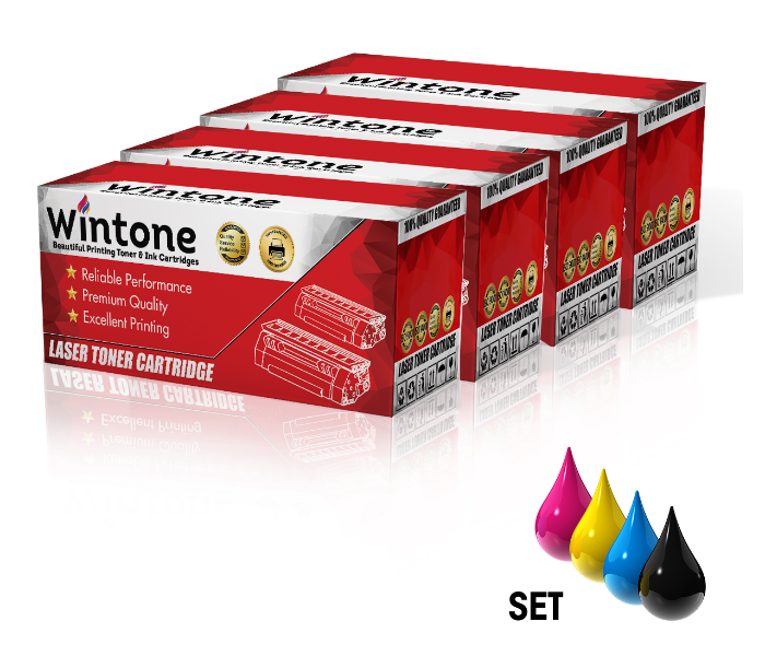 Wintone Compatible Set of 4 Pack Toner Cartridges Q6000A Q6001A Q6002A Q6003A 124 A CRG707 for HP Color LaserJet - Black,Cyan,Yellow and Magenta - Zoom Image