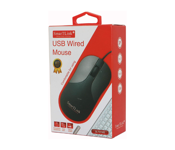 SmartLink SL701MS Sl701Ms USB Mouse - Black and Grey - Zoom Image 3