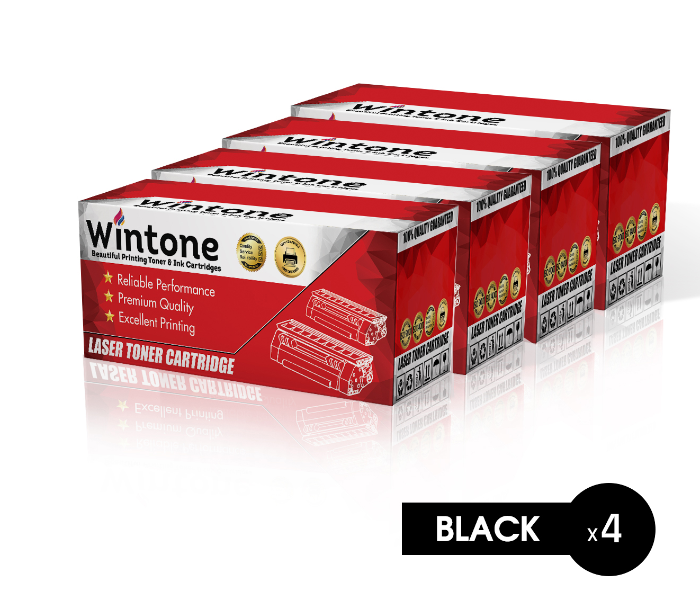 Wintone Set of 4 Pack C8543 X43X Laser Toner Cartridge for HP LaserJet - Black - Zoom Image