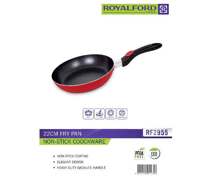 Royalford RF2955 22Cm Non-Stick Fry Pan - Maroon - Zoom Image 3