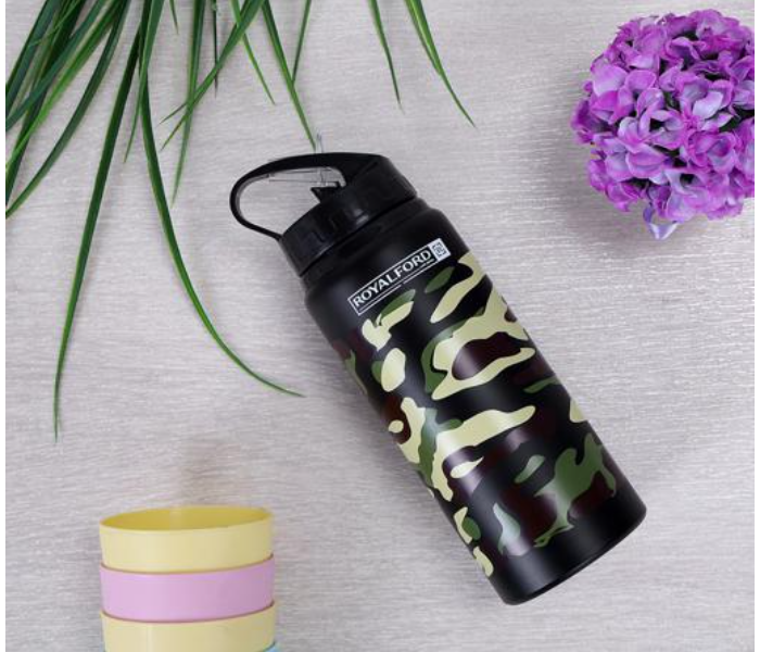 Royalford RF9361 600ml Stainless Steel Sports Bottle - Black - Zoom Image 1