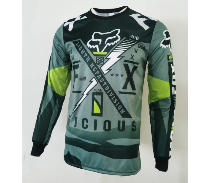 Sublimated FX1 Longsleeves Jersey EXTRA LARGE for Cycling and Scooters  - Army Green - Zoom Image 1