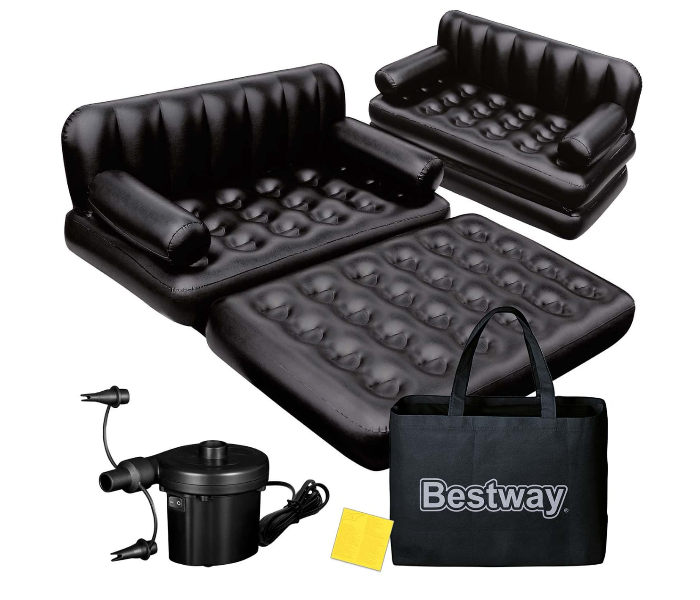 Bestway 75056 inflatable sofa with Electric Pump and Carry Bag - Black - Zoom Image 1