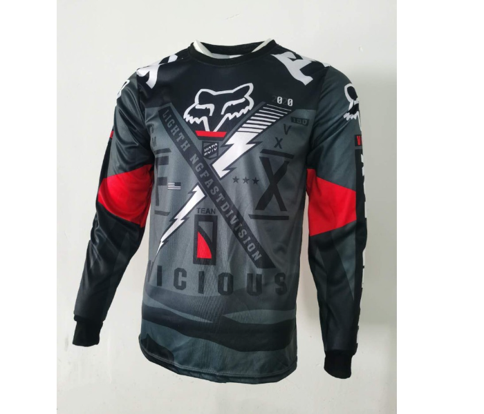 Sublimated FX1 Longsleeves Jersey DOUBLE XL for Cycling and Scooters  - Black - Zoom Image 1