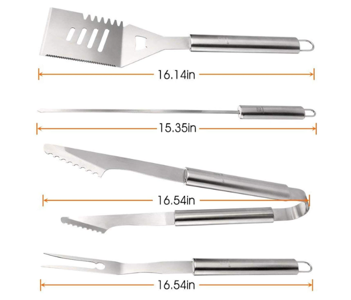 19Pcs BBQ Tools Set Portable Stainless Steel Barbecue Outdoor Indoor Grilling Utensil for Camping with Aluminium Case - Zoom Image 4