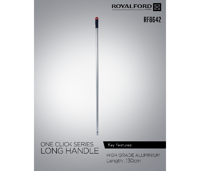 Royalford RF8642 One Click Aluminium Long Mop Handle -Silver - Zoom Image 2