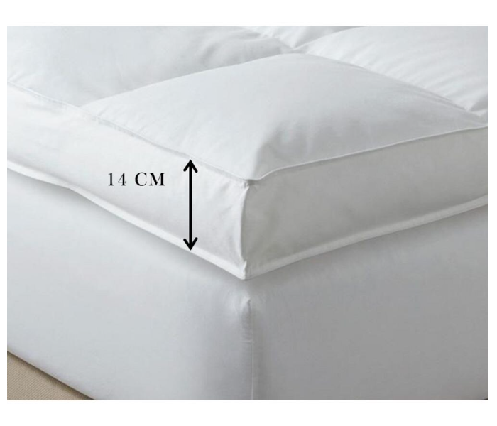 Royal 100cm x 190cm Double Line Mattress Topper With Outer Face Of Cotton - White - Zoom Image 1