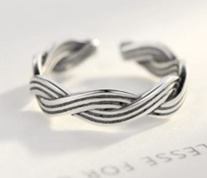 Vintage Twist Shape Adjustable Ring 925 Sterling Silver Ring for Women - Zoom Image 1