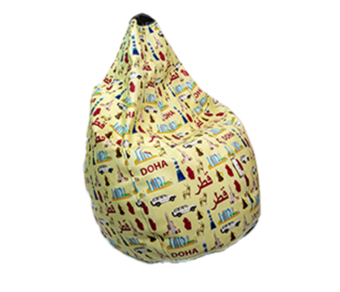 Watiaa Tear Drop Design Triple Stitched Doha Printed Kids Bean Bag - Zoom Image