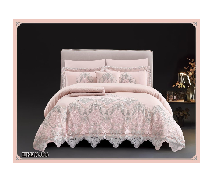 Two Piece Bridal Comforter Plain Frilly - Pink - Zoom Image