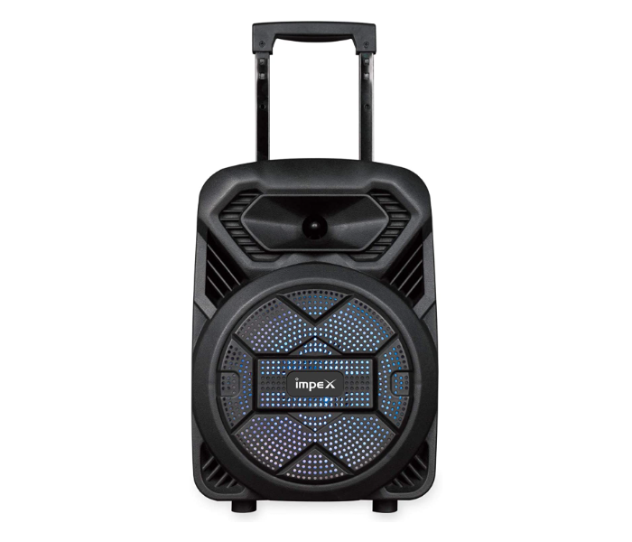 Impex TS 1109 B 8 Watts Trolley Rechargeable Speaker with Wireless Mic Bluetooth,FM USB Remote Control - Black - Zoom Image 1