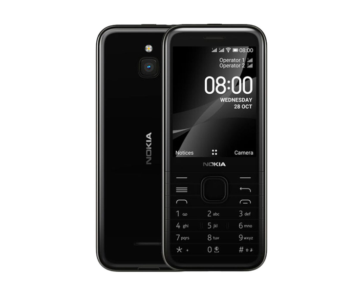 Nokia 8000 4G Basic Mobile - Black - Zoom Image 1