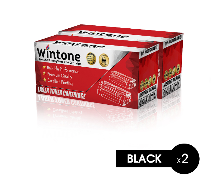 Wintone Set of 2 Pack CE255A 55A Laser Toner Cartridge for HP LaserJet Enterprise - Black - Zoom Image