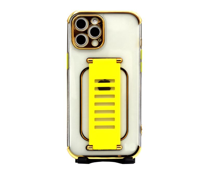 Grip2U GR-1308 Transparent Case With Finger Grip For iPhone 12 Pro - Yellow - Zoom Image