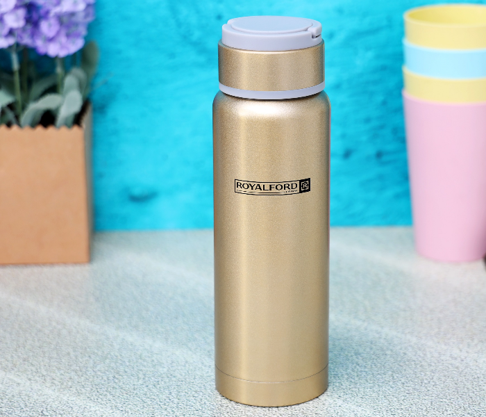 Royalford RF7609 Stainless Steel Vacuum Bottle 360ml - Gold - Zoom Image 1