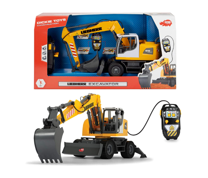 Dickie 203728000 Liebherr Excavator with Cable Remote Control - Yellow and Black - Zoom Image 3