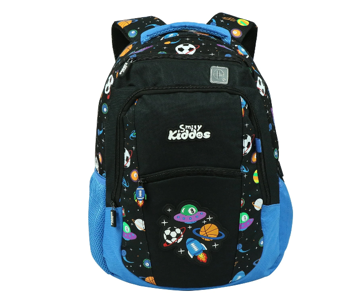 Smily Kiddos Dual Color Backpack - Black and Blue - Zoom Image