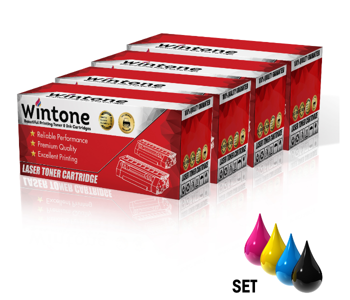 Wintone Compatible Set of 4 Pack Toner Cartridges CE400A CE401A CE402A CE403A 507A Toner for HP Color LaserJet Managed - Black,Cyan,Yellow and Magenta - Zoom Image