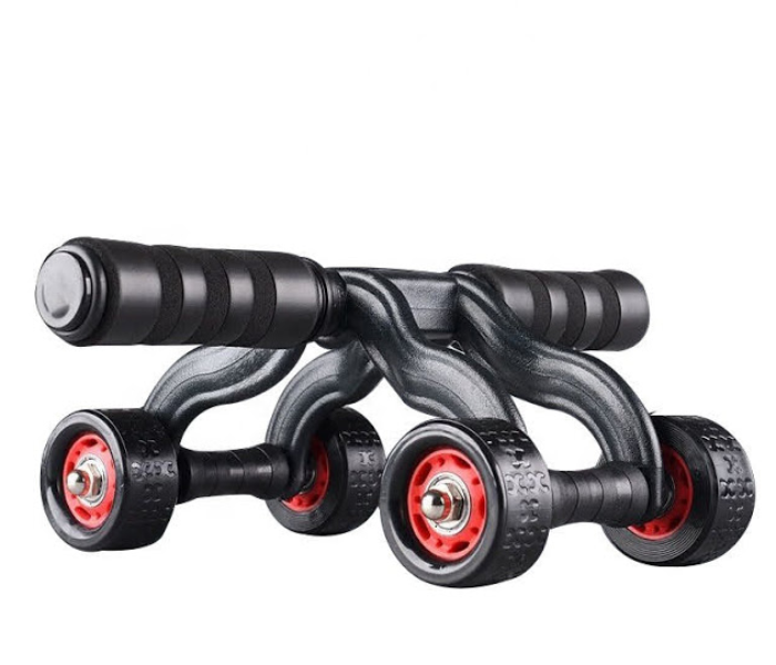 GTC Abs 4 Wheel AB Roller Abdominal Workout Fitness Exercise Equipment - Black - Zoom Image 4