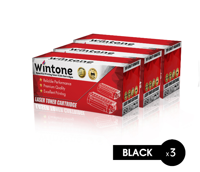 Wintone Set of 3 Pack CF214A 14A Laser Toner Cartridge for HP LaserJet Enterprise Managed - Black - Zoom Image