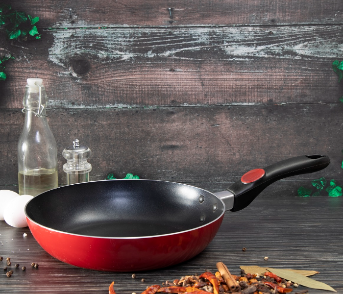 Royalford RF2957 26cm Deep Fry Pan - Maroon - Zoom Image 2