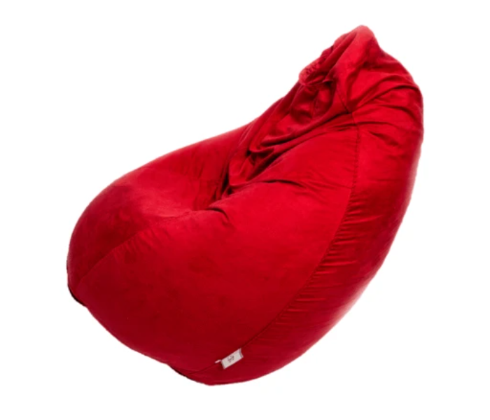 Watiaa Tear Drop Design Triple Stitched Kids Bean Bag with Pouffe - Red - Zoom Image