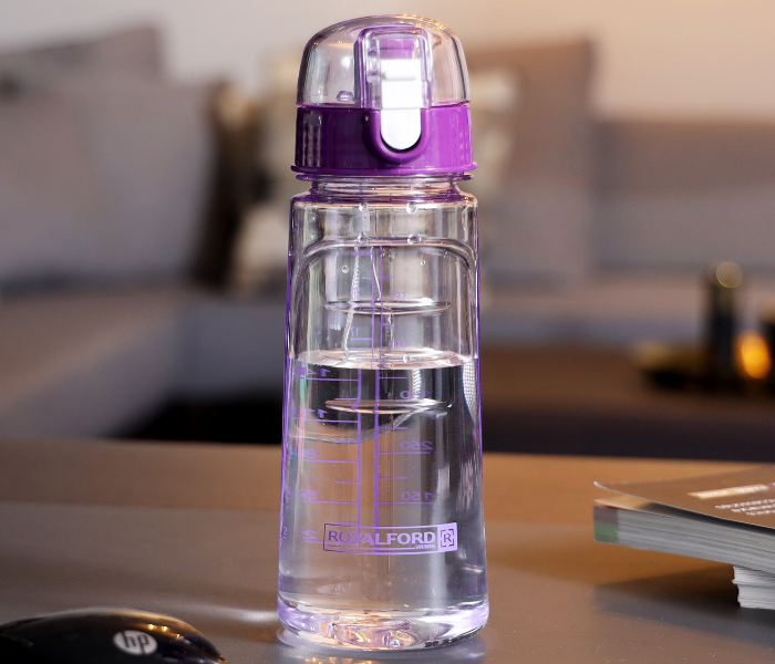 Royalford RF5223 550ml Water Bottle - Clear & Purple - Zoom Image