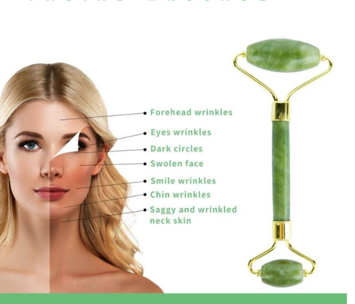 GTC Face Roller and Massage Stone for Skin Care Facial Massager Skin Tool for Anti Aging Skincare - Green - Zoom Image 5