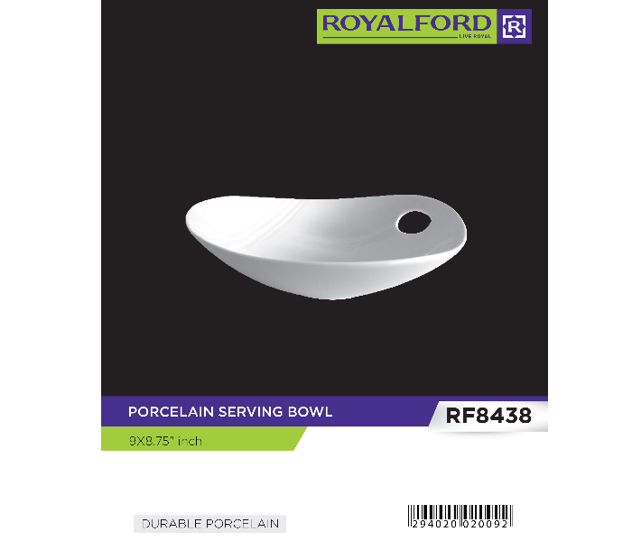 Royalford RF8438 8.75-inch Porcelain Serving Bowl - White - Zoom Image 4