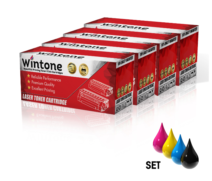 Wintone Compatible Set of 4 Pack Toner Cartridges CF350A CF351A CF352A CF353A 130A for HP Color LaserJet Pro MFP - Black,Cyan,Yellow and Magenta - Zoom Image