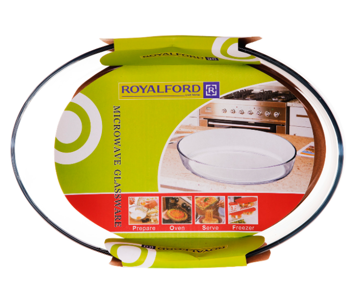 Royalford RF2700-GBD 3 Litre Glass Oval Baking Dish - Clear - Zoom Image 4