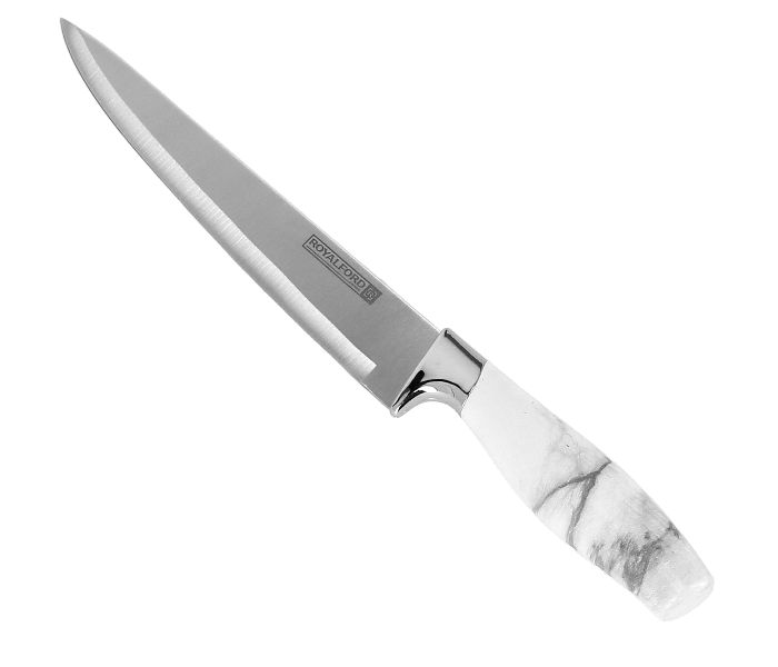 Royalford RF9533 8-inch Marble Designed Slicer Knife - White & Grey - Zoom Image 1