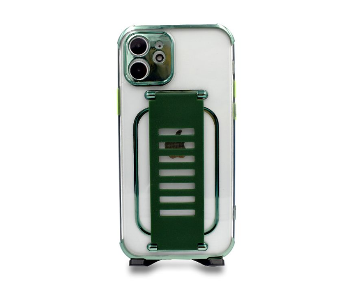 Grip2U GR-1283 Transparent Case With Finger Grip For iPhone 11 Pro Max - Green - Zoom Image