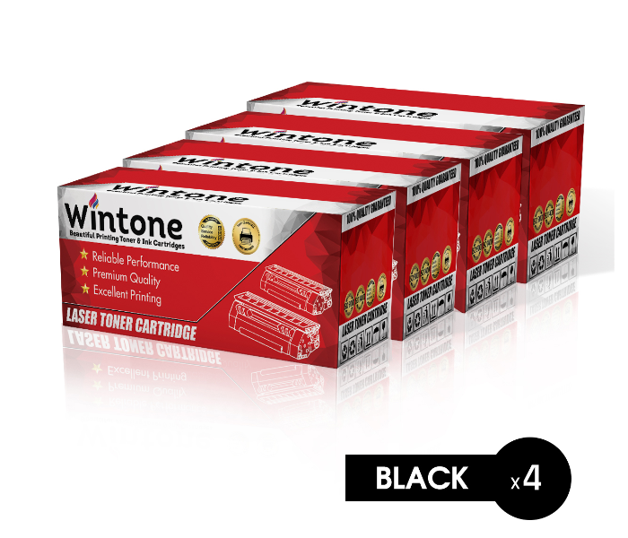 Wintone Set of 4 Pack CF281A 81A Laser Toner Cartridge for HP LaserJet Enterprise - Black - Zoom Image