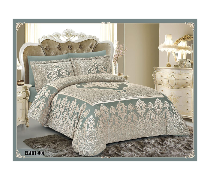 Royal Jacquard Six Pieces Fabric Comforter Set - Grey - Zoom Image