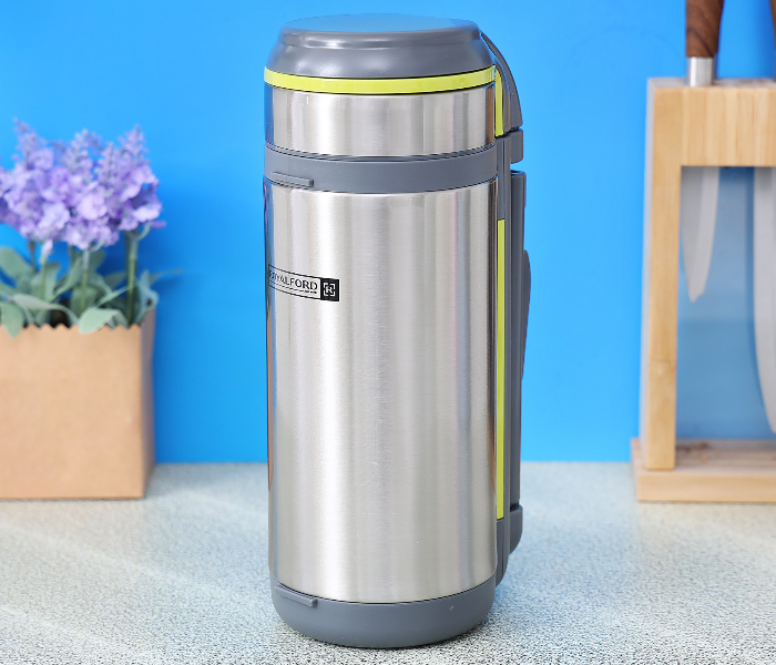 Royalford RF7668 1.2 Litre Double Wall Stainless Steel Bullet Flask - Silver & Grey - Zoom Image 1