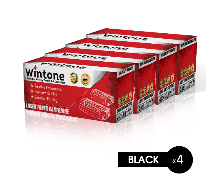 Wintone Set of 4 Pack Laser Toner Cartridge CF226A 26A for HP LaserJet Pro - Black - Zoom Image