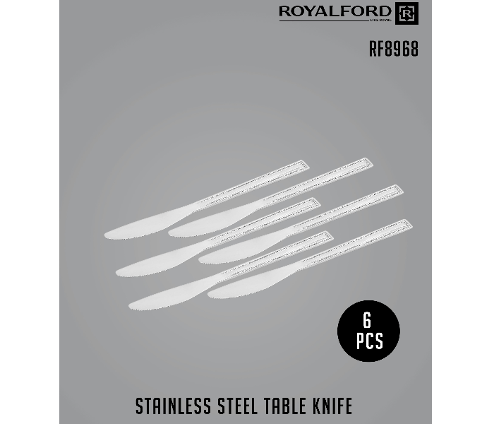 Royalford RF8968 6 Pieces Stainless Steel Table Knife - Silver - Zoom Image 2