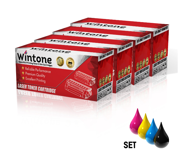 Wintone Compatible Set of 4 Pack Toner Cartridge Replacement Q3960A Q3961A Q3962A Q3963A 122A for HP Color LaserJet - Black,Cyan,Yellow and Magenta - Zoom Image